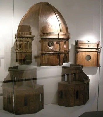 Собор Санта-Мария-дель-Фьоре — разрез и модель: Filippo brunelleschi (attr.) modello ligneo per la cupola e